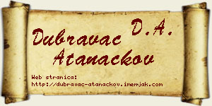 Dubravac Atanackov vizit kartica